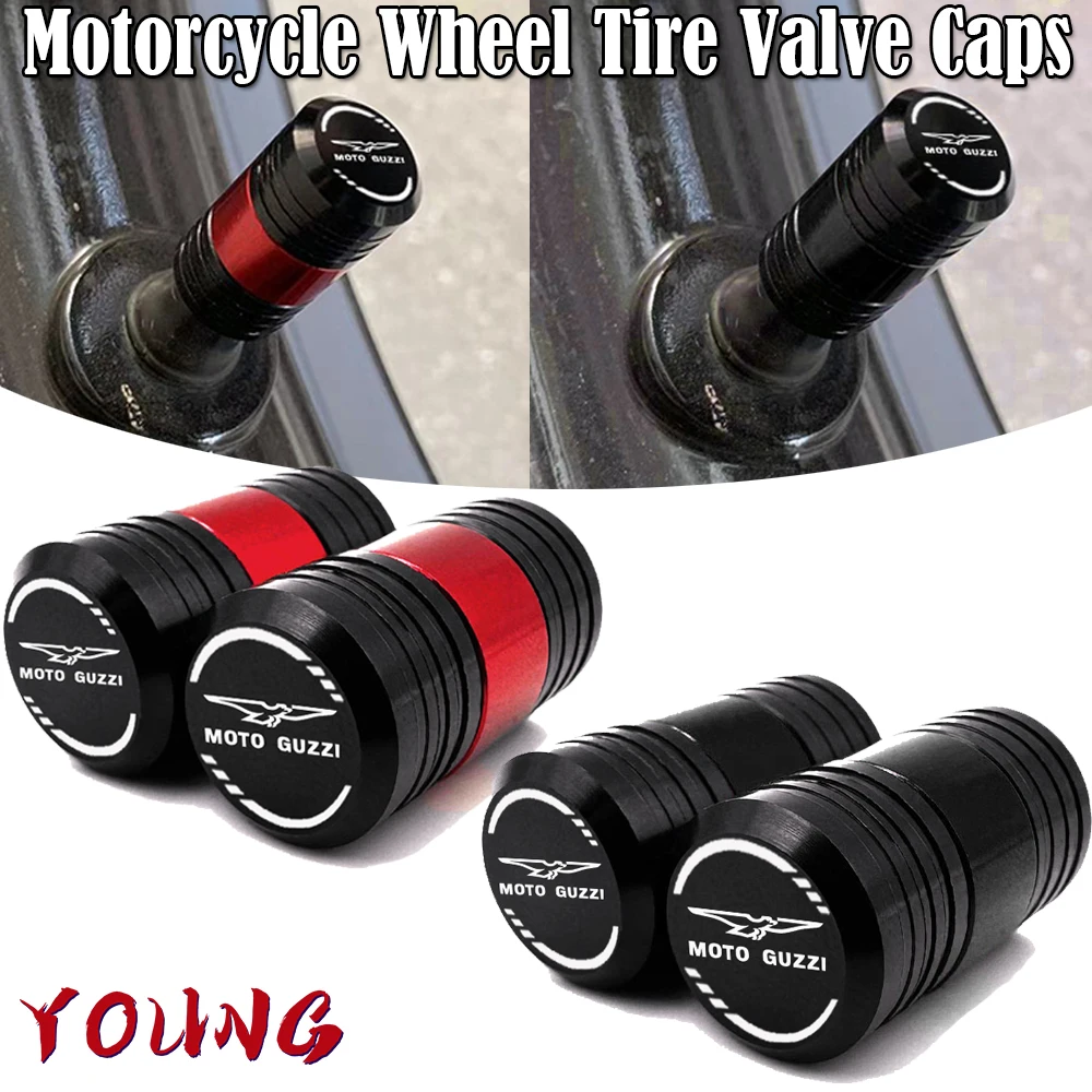 Motorcycle Accessories Aluminum Wheel Tire Valve Caps For Moto Guzzi V85TT V7 STONE V9 Roamer 750 Breva 750 850 1100 1200 GT8V