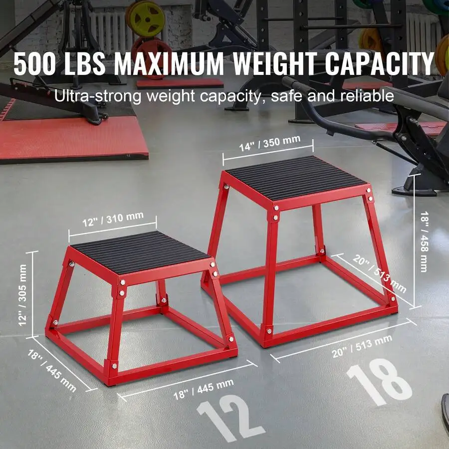 Plyometric Jump Box 12 To 30 Inch Plyo Box Steel Plyometric Platform And Jumping Agility Box Anti-Slip Fitness Exercise Step Up