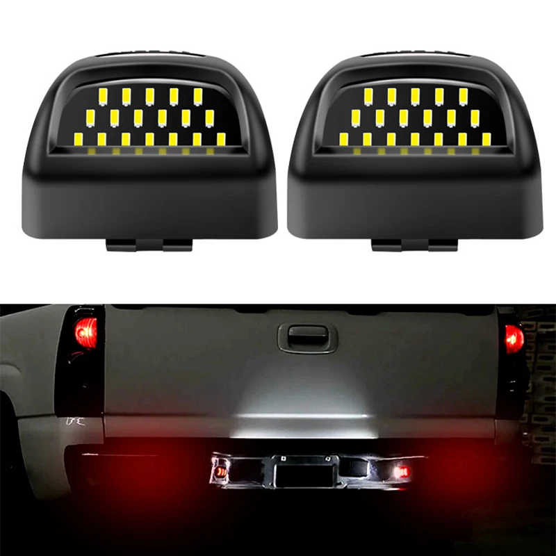 

2Pcs 18 LED License Plate Lights For Chevy Silverado GMC Sierra 1500 2500 3500 For Chevrolet Avalanche Suburban Tahoe Yukon XL