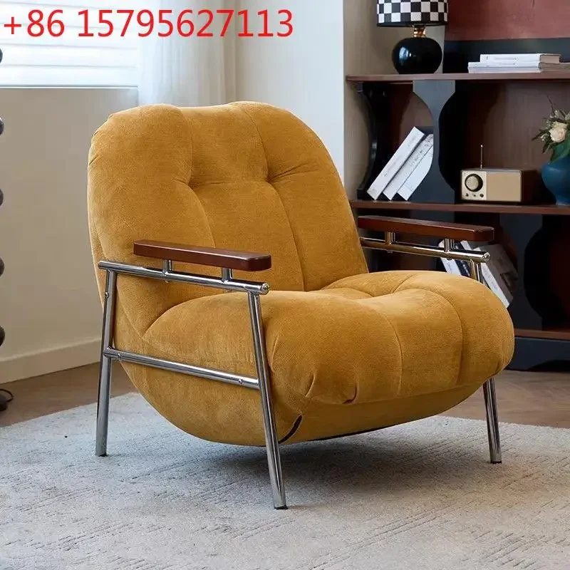 Retro simple casual chenille flannel living room B & B creative single sofa chair