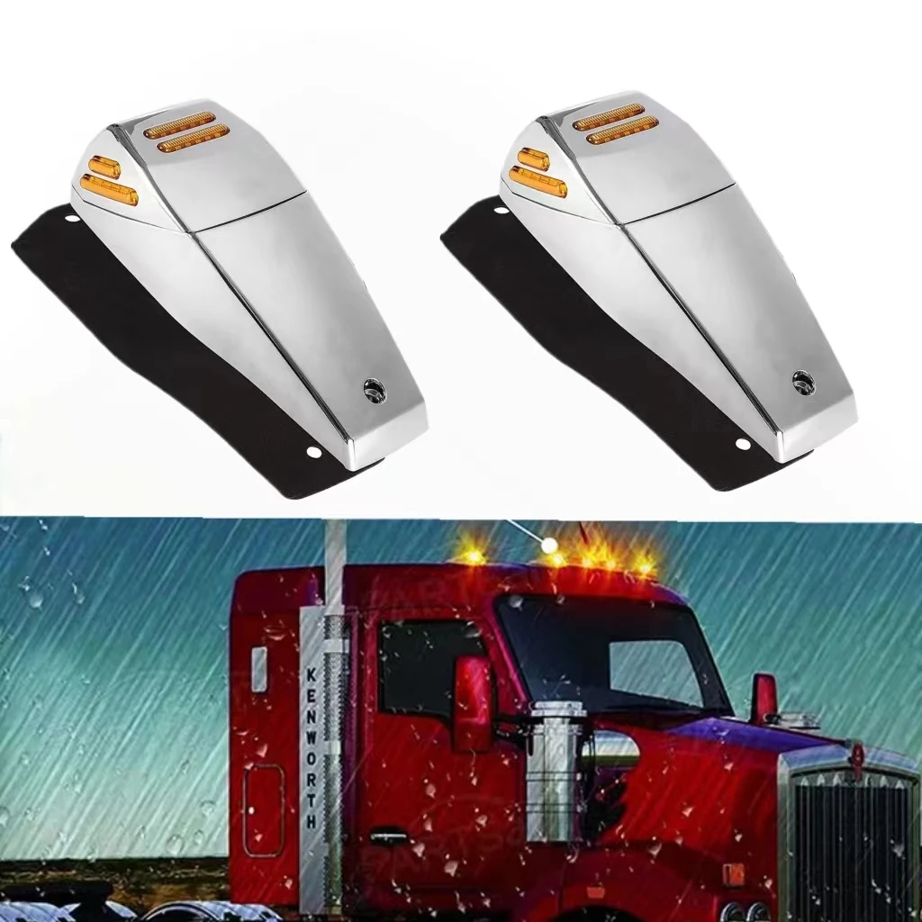 

2PCS Amber 48LED Cab Roof Top Marker Running Lights Clearance Light Lens LED Bulbs New For 4x4 RV Pickup Truck Van Semis Vehicle