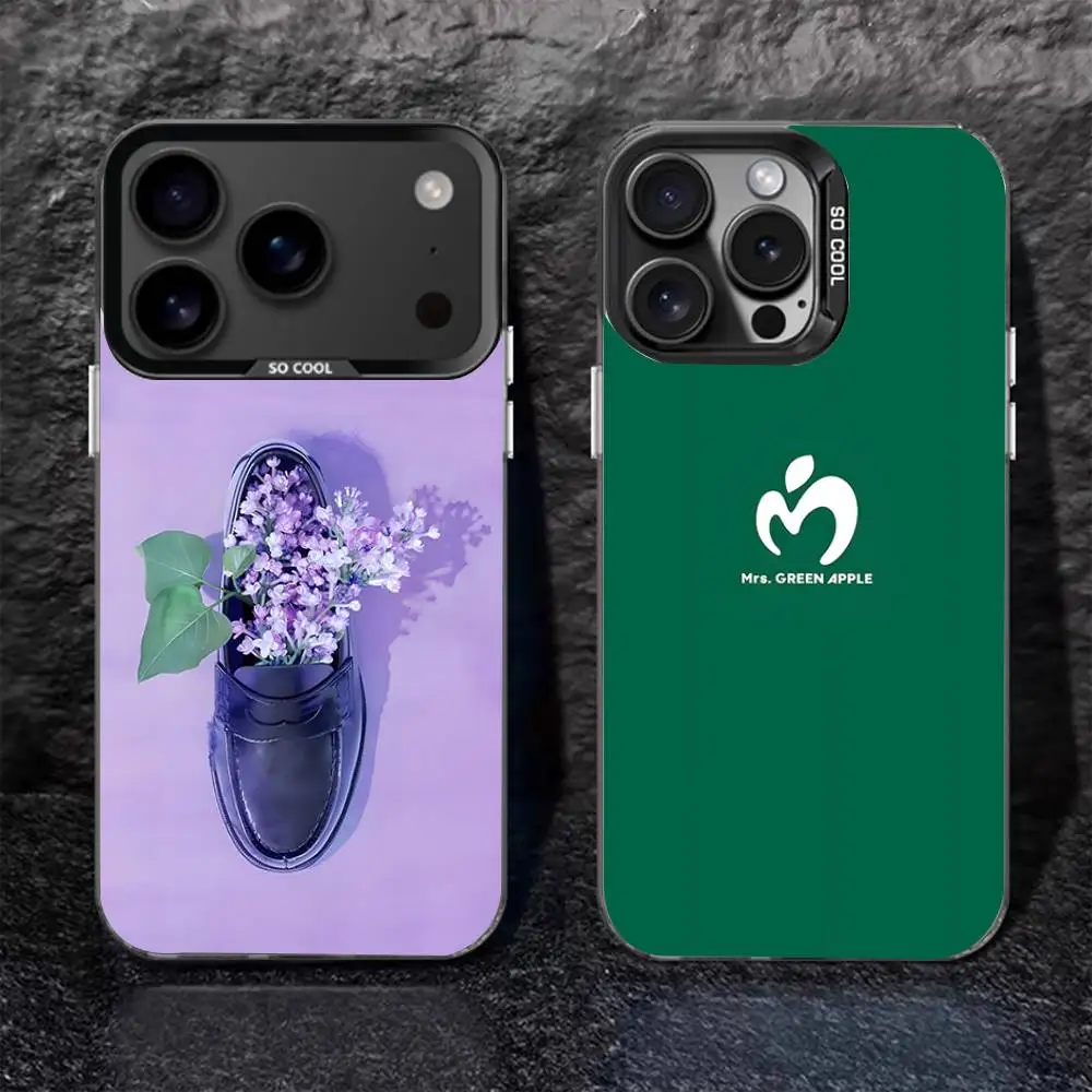 

MGA M-Mrs GREEN APPLE Lilac For iPhone 17,16,15,14,13,12,11,Pro,MAX Black Candy Matte Cover
