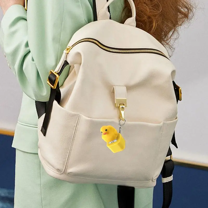 Keyboard Fidget Keychain Pendant Cute Keychain Decoration Duck Shape Backpack Charm With Light And Sound Stress Relief Toy gifts