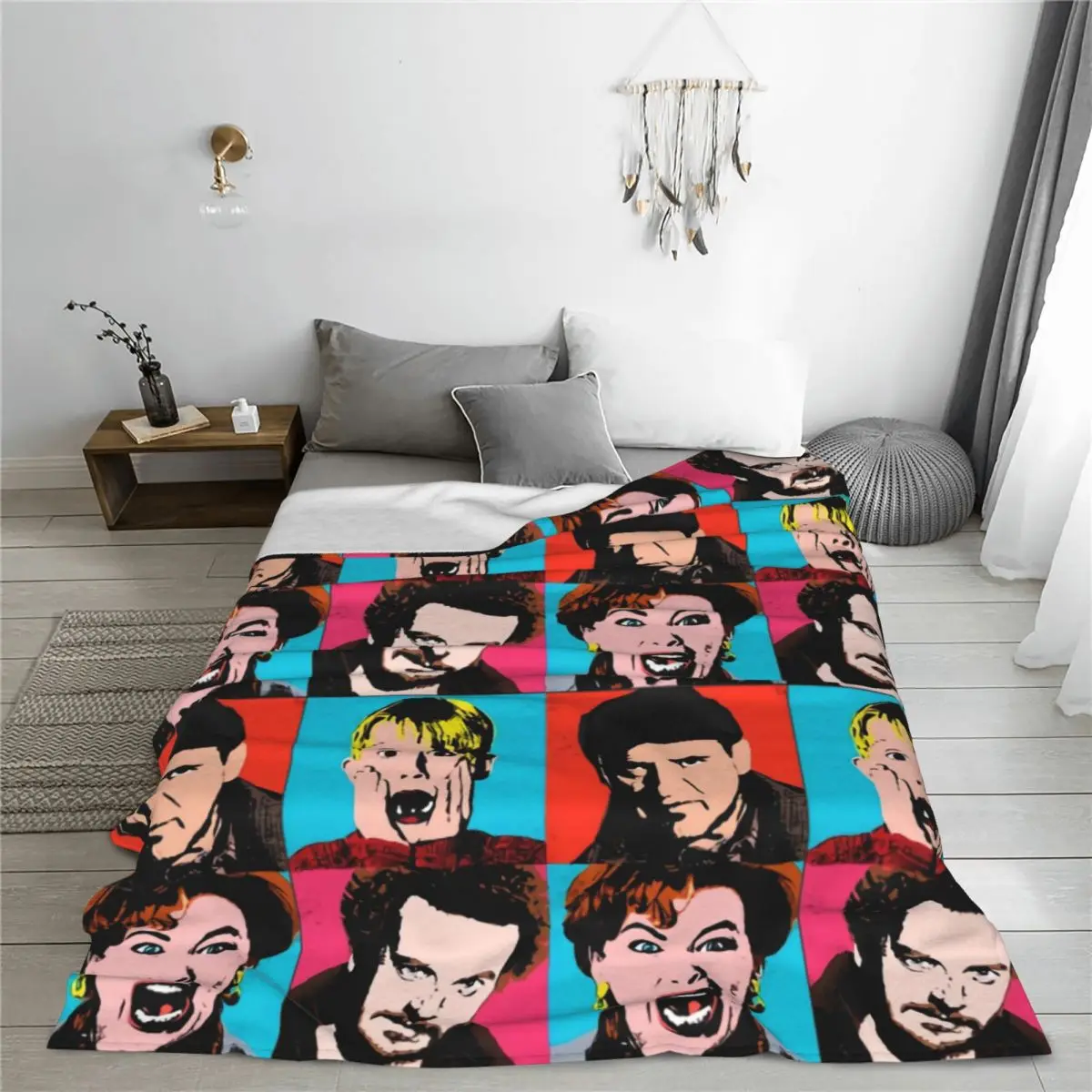 Warhol Home Alone Blanket Fleece Spring/Autumn Portable Super Soft Throw Blankets for Bed Couch Bedspread