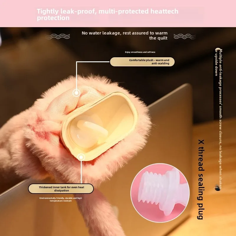 Cute Cartoon Water-filled Hand Warmer and Belly Warmer for Winter Extra Long Hot Water Bag with Large Capacity Hot Water Bag