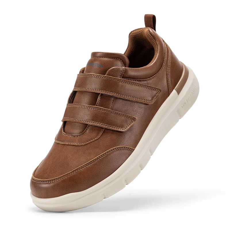 Fittington Me'S Diabetic Dress Shoes Water-Resistant Wide Causal Comfort Business PU Leather Shoes For Men Swollen Feet