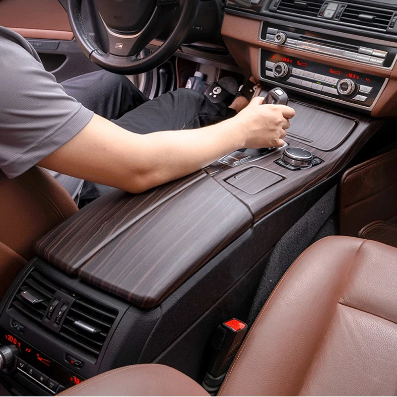 Immagine 6: Per BMW Serie 5 F10 F11 520i, Copertura in Fibra di Carbonio per Bracciolo Centrale, Scatola Portaoggetti, Pannello Decorativo per Posizione del Cambio, Accessori Auto