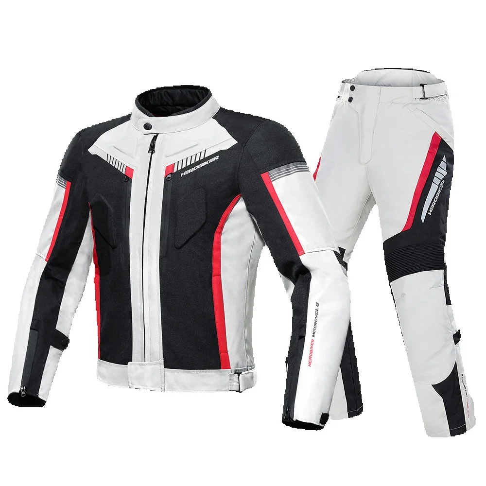 HEROBIKER Waterproof Motorcycle Jacket Men Racing Moto Jacket With EVA Protective Pads Wear‑resistant Anti‑fall Motorbike Pants