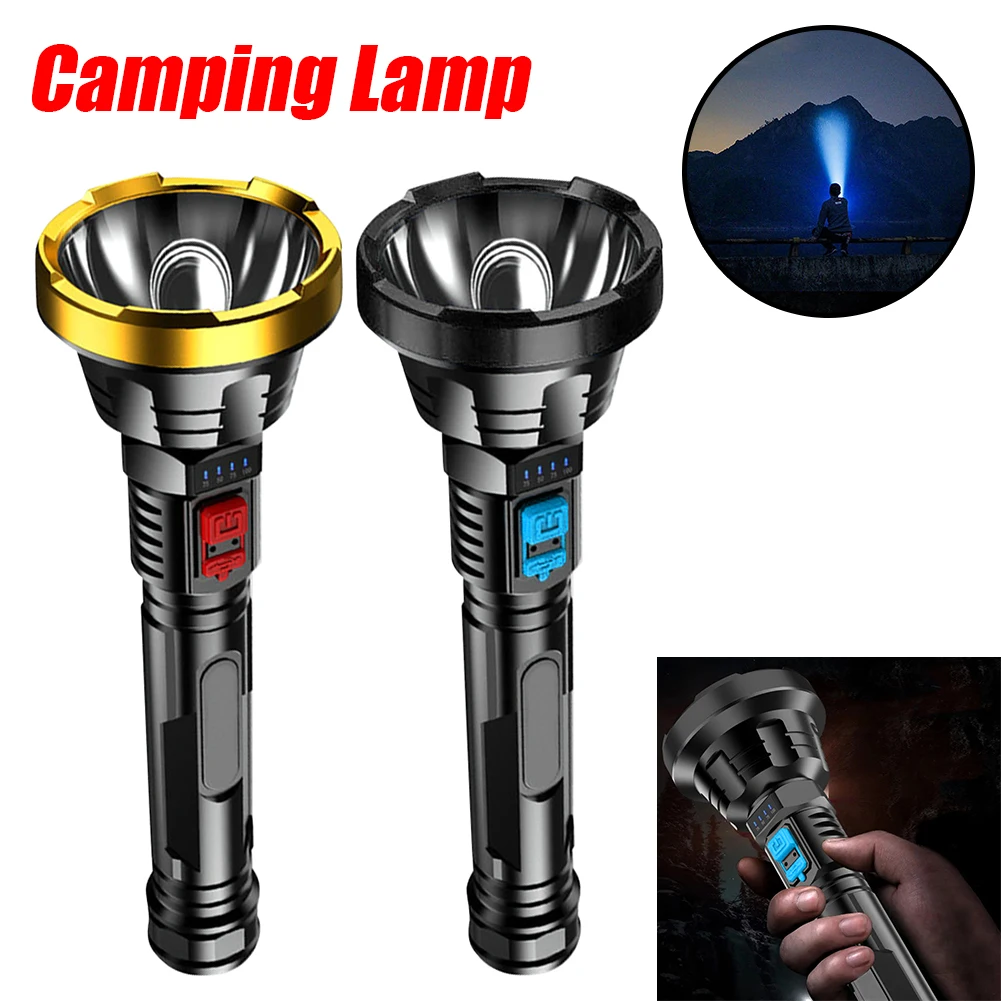 LED Camping Lamp Multifunctional Waterproof Handheld Lantern USB Charging Service Work Light Power Display for Outdoor Equipment