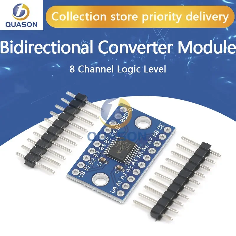 1/5PCS 8 Channel Duel Hole Logic Level Converter TXS0108 TXS0108E Bi-directional Voltage Module forArduino With Pins