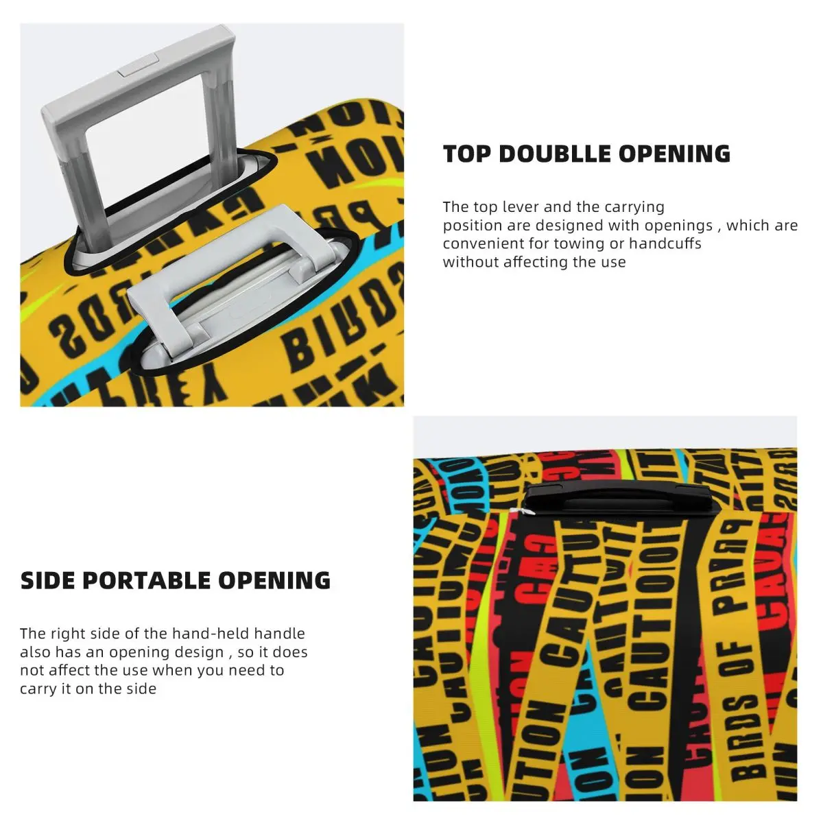 غطاء حقيبة بشريط تحذيري لطيور الجارع، مشهد الجريمة، عطلة السفر، واقي حقيبة الأمتعة المفيد #4