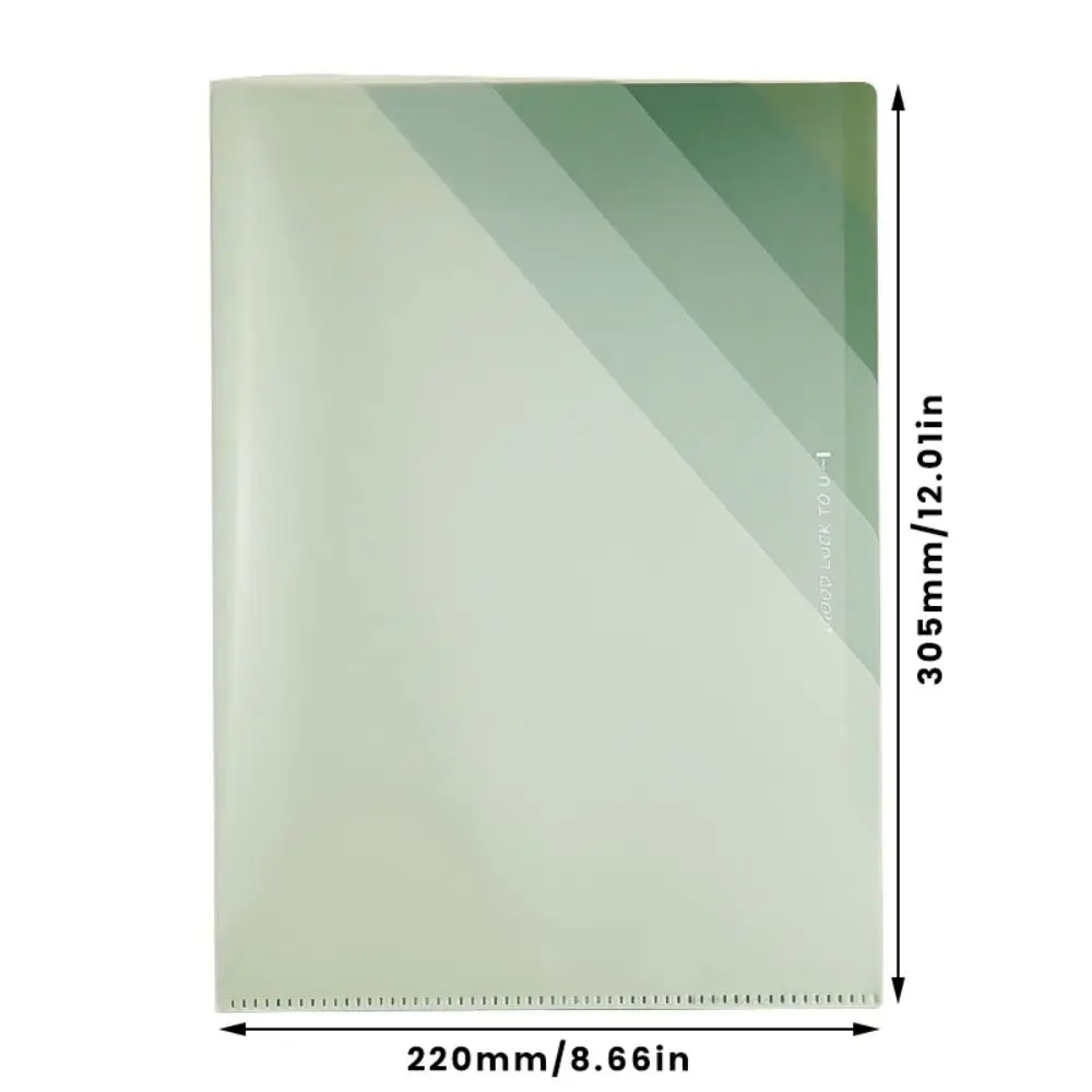 Simple PP A4 File Folder Gradient Color L-shaped Document Bag Six-Layer Large Opening Test Paper Storage Clip School Office