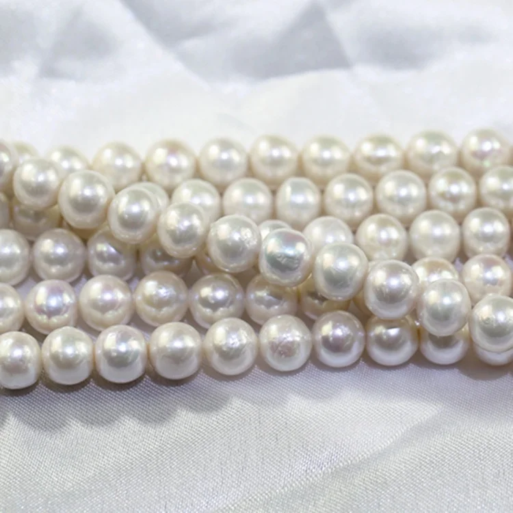 9-11mm near close to round edison natural fresh water real genuine freshwater pearl beads string strand