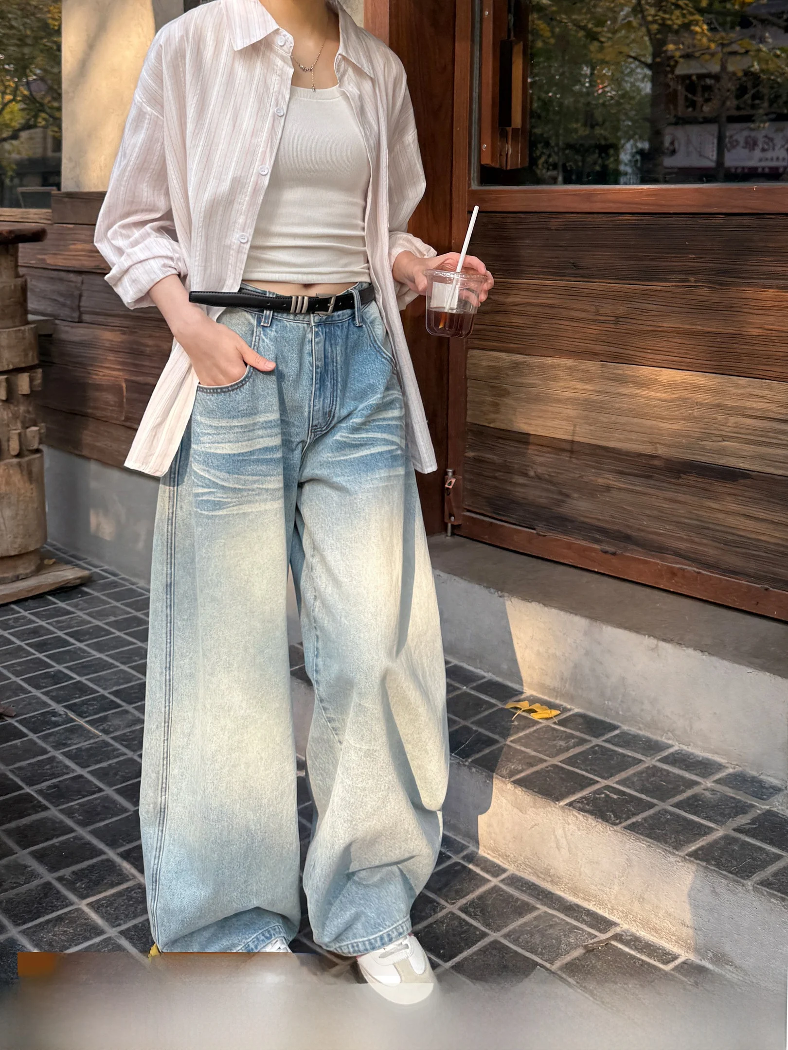 

Faionable High Waist Wide Leg Jeans Casual Sle Winter Season Ladies Comfortable Fit Non Stretch High Waist Jeans