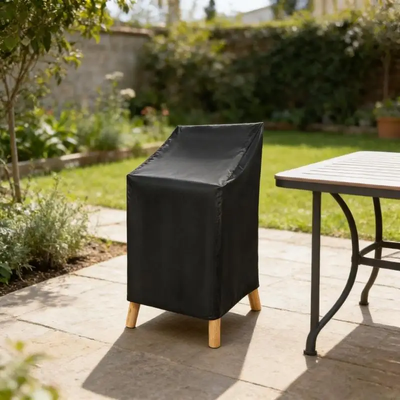  High Back Patio Lawn Chair Covers Outdoor Chair Covers 25x25x47in Waterproof Dustproof Cover Fit Stackable Dining Chair