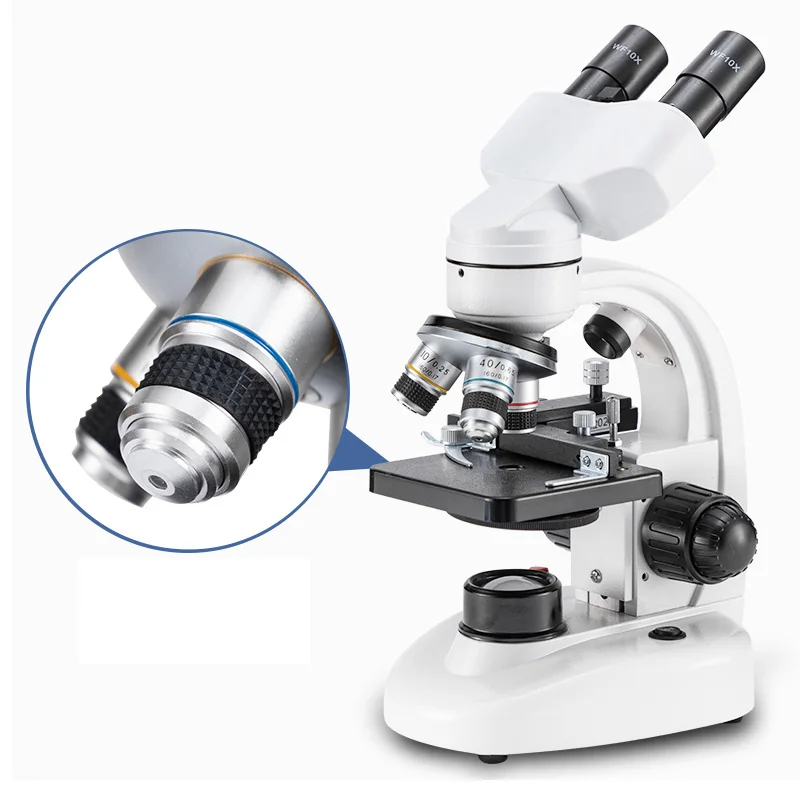 Zoom 40X-6000X Binocular Biological HD Microscope Lab student Microscope with Led light 7 inch sreen and WF10X 50X Eyepieces