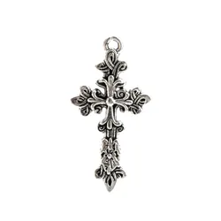 10pcs Charms Goth Punk Jewellery Cross 25x48mm Tibetan Silver Color Pendants Antique Jewelry Making DIY Handmade Craft Pendant
