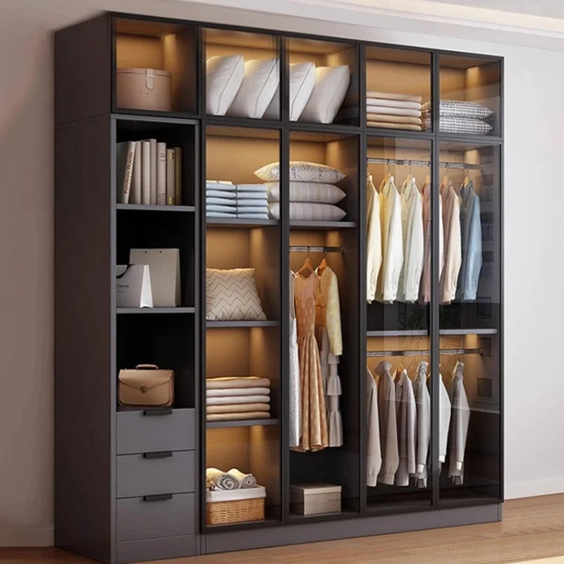 

Assembly Clothes Cabinet Wardrobe Storage Locker Bedroom Clothing Cupboard storage dressing clothing Nordic Organizer Furniture