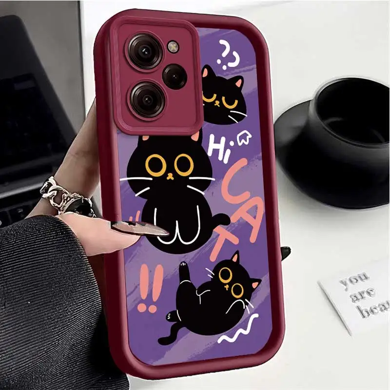 X5Pro Black Cat Adventures Sky Eye Ladder Phone Case For Xiaomi Poco C65 C61 C55 C51 C50 M6Pro X6Pro F5 X4GT F4 M3 X3 F3 M2