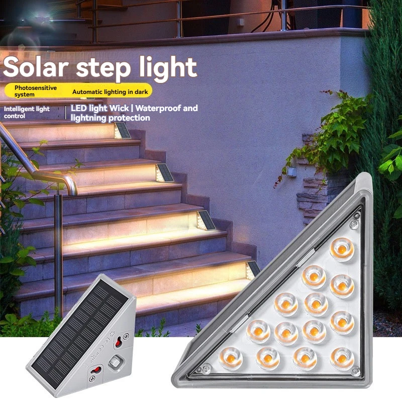 

LED Step Lamp Stair Light Outdoor IP67 Waterproof Solar Light With Lens Anti-theft Design Decor Lighting For Garden Deck Path