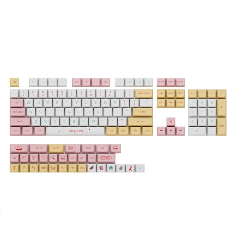 XDA Height Macaron Keycaps DyeSub PBT Keycap 125Key for Mechanical Keycaps