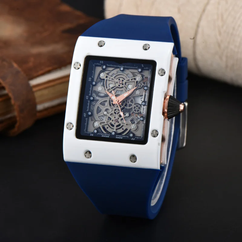 Orologio meccanico a bilanciere imitazione da uomo cavo del commercio estero Orologio semplice ed elegante e versatile Orologio al quarzo casual da uomo