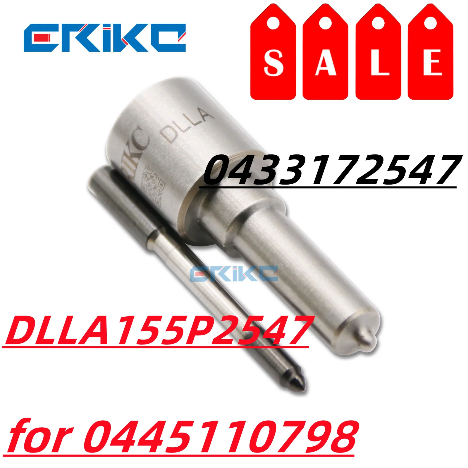 Erikc Dlla155p2547 Nozzle 0 433 172 547 Inyector Common Rail Nozzle Dlla 155 P2547 Black Needle Dlla 155p 2547 for 0445110798