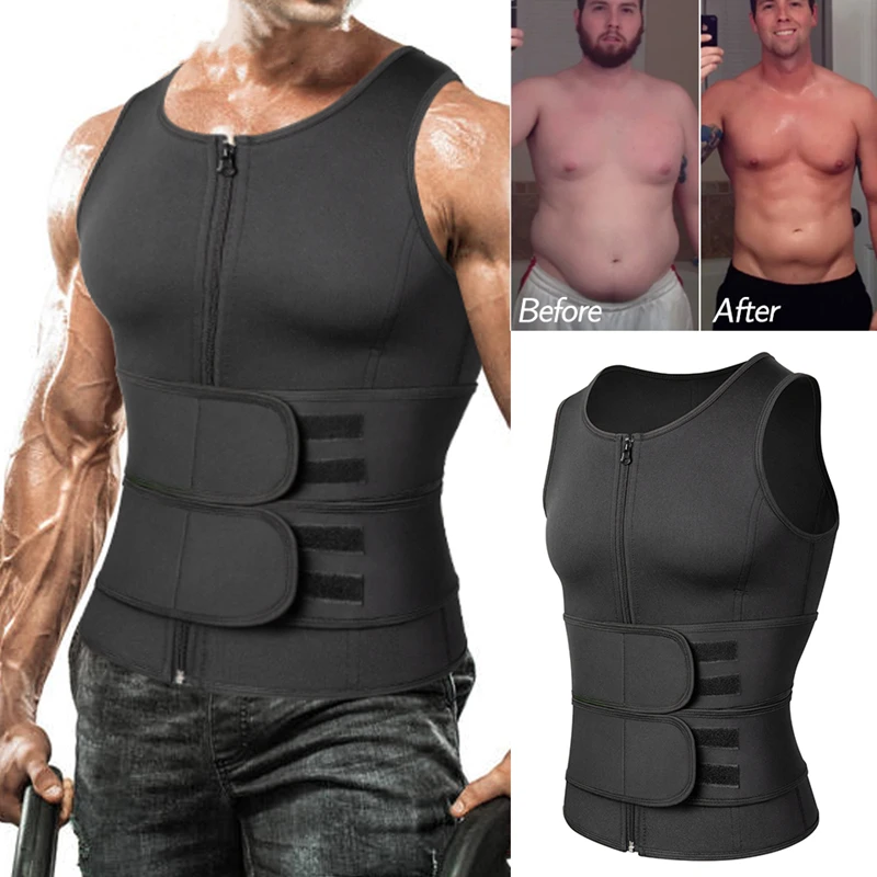 Shaper do corpo dos homens Cintura Trainer, Cinta seu Abdome, Sweat Vest, Emagrecimento Roupa Interior, Perda de Peso Camisa, Queimador de Gordura,