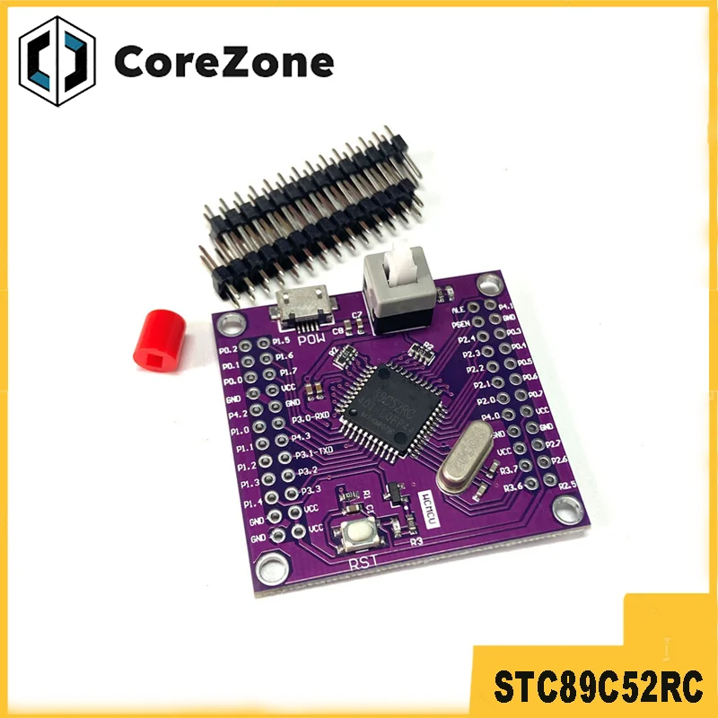 MCU-52 STC89C52RC Microcontroller Development Board - Small System - Purple Version