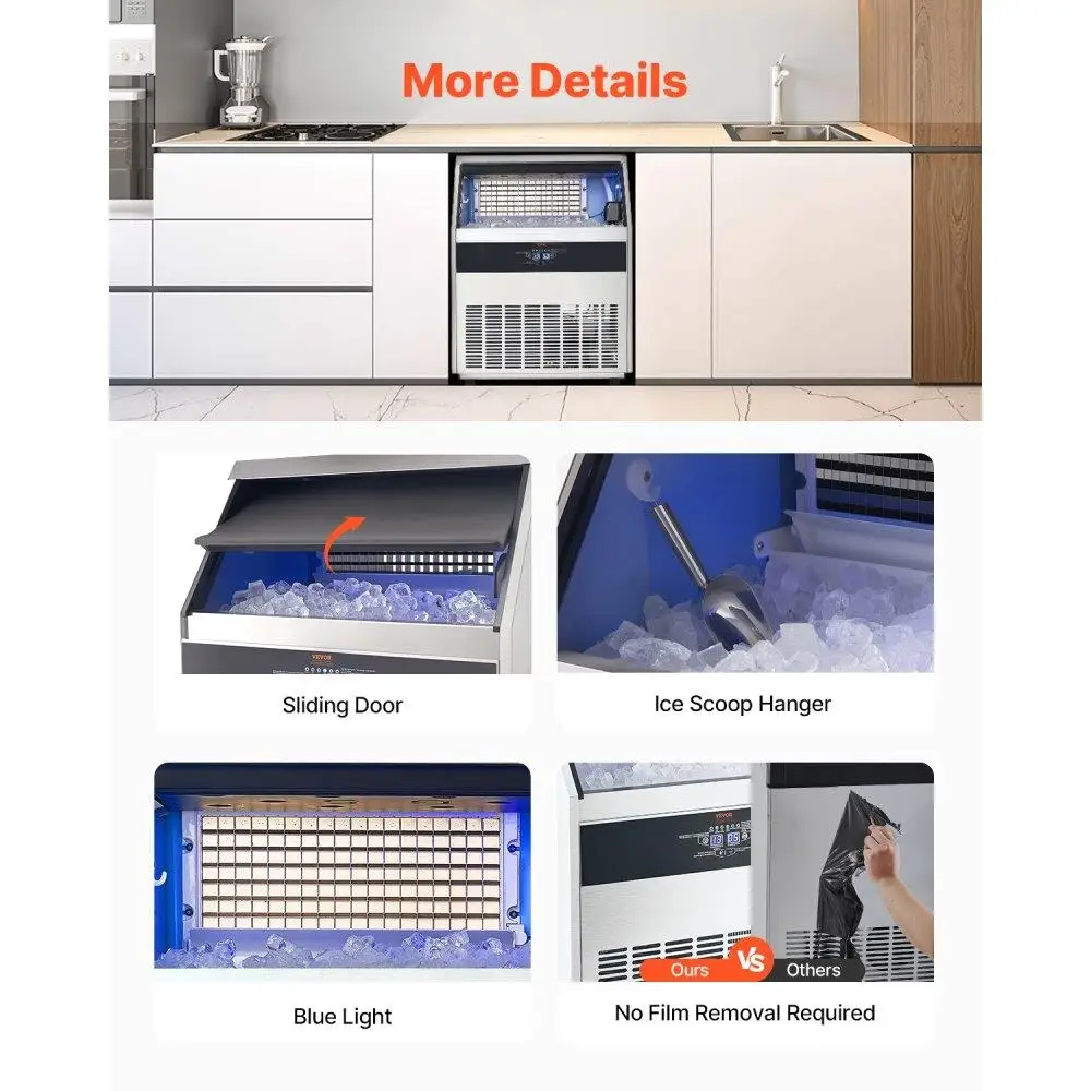 ماكينة صنع الثلج التجارية قائمة بذاتها 265 رطلًا في اليوم 126 مكعبات ثلج ماكينة ثلج فعالة