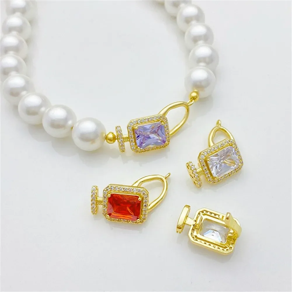 

14K Gold Color Zirconium Perfume Bottle Money Bag Connecting Buckle Handmade DIY Bracelet Necklace Jewelry Material Accessories