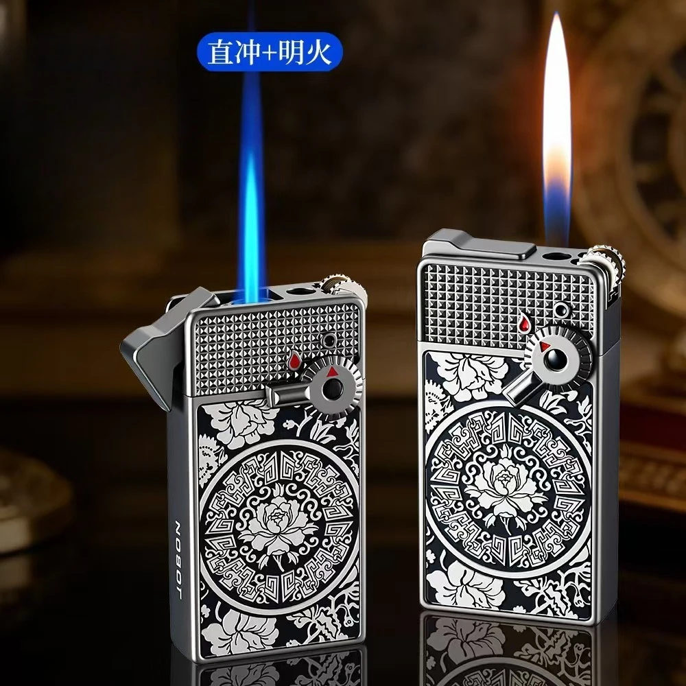 

JOBON Grinding Wheel Double Flame Lighter Windproof Painting Process Exquisite Gift Box for Boyfriend Gift