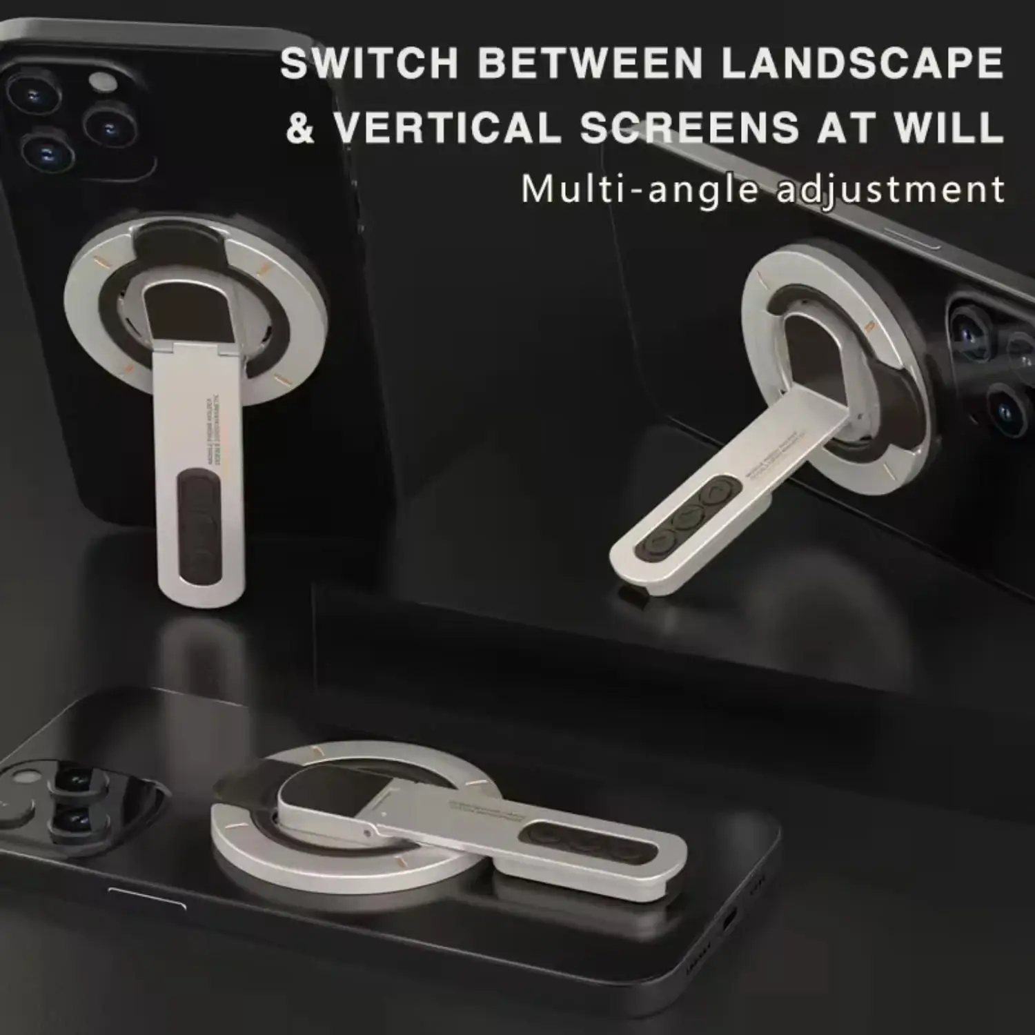Двусторонний магнитный держатель для телефона — вращающаяся складная ленивая подставка с силиконовым кольцом для снятия стресса, крепление без помощи рук для iP