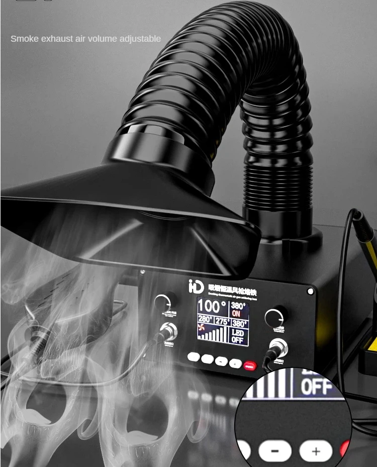 

TBK D301 3 in 1 Multi-function Digital Intelligent Constant Temperature Soldering Iron Hot Air Gun SMD Station