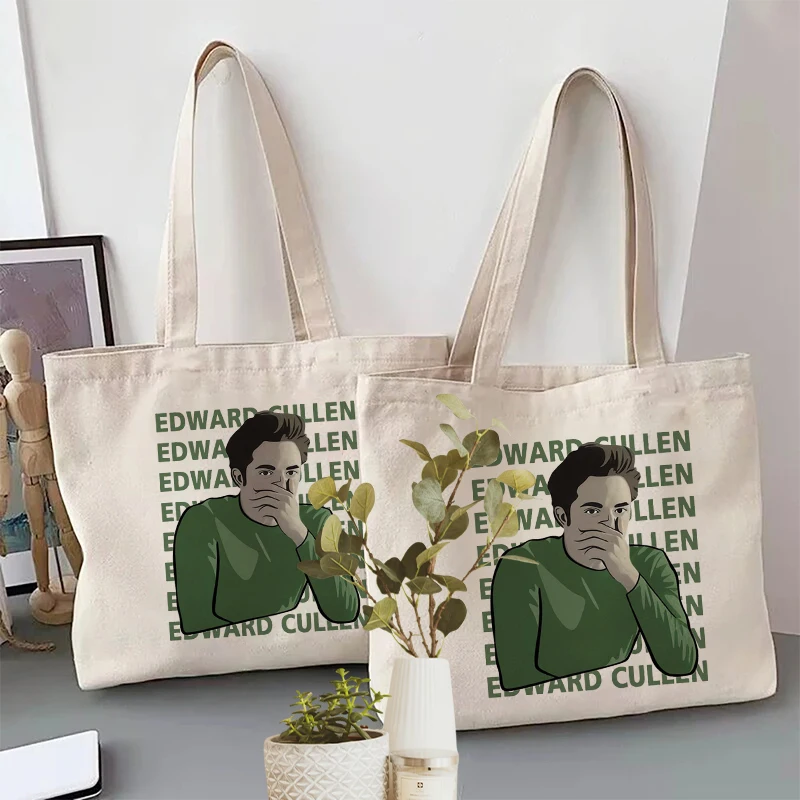 Twilight Movie Merchandise Canvas Tote Bag Travel Large Capacity Shoulder Bags Lunch Box Shopping Bag Vampire Movie Lovers Gift