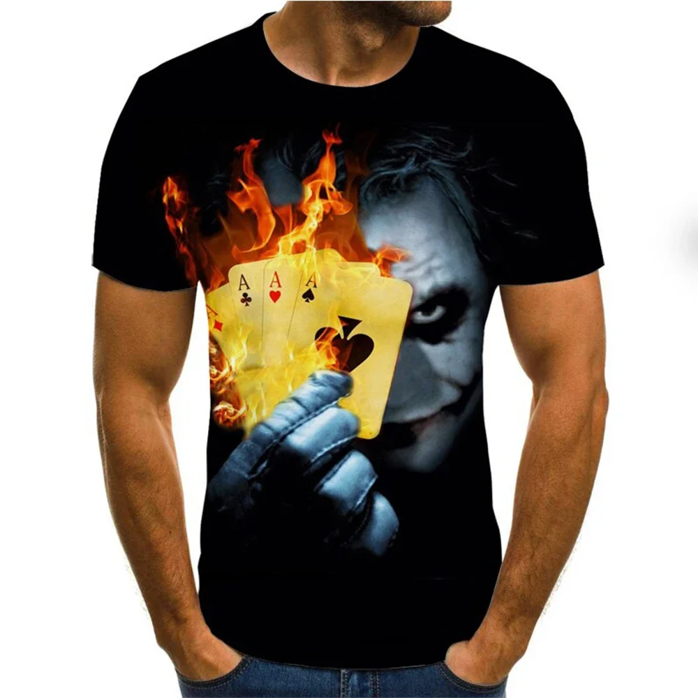 2023 Fashion 3D T Shirt For Men Joker Print  Casual O-neck Short Sleeve Tees Funny Hip Hop Anime Harajuku tops