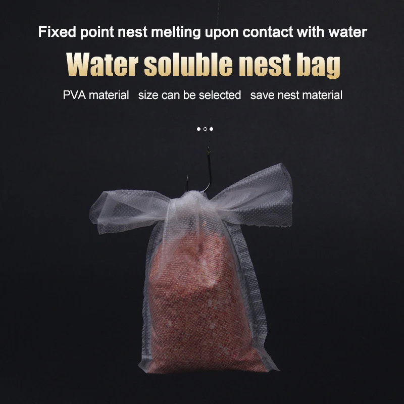 New 50Pcs PVA Bags For Carp Fishing Fast Dissolving Environmental Water-soluble Bag For Bait Throwing Carp Fishing Bag Tackles