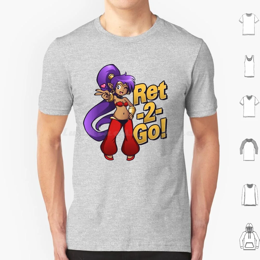 ¡Ret-2-Go! Camiseta 6xl de algodón Cool Tee Shantae Riskys Revenge Shantae y los piratas maldición medio genio héroe Wayforward