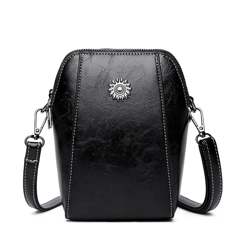 2024 New Soft Leather Mobile Phone Bag for Women's Crossbody Fashionable Vertical Style High-end Sensory Communication Handbag