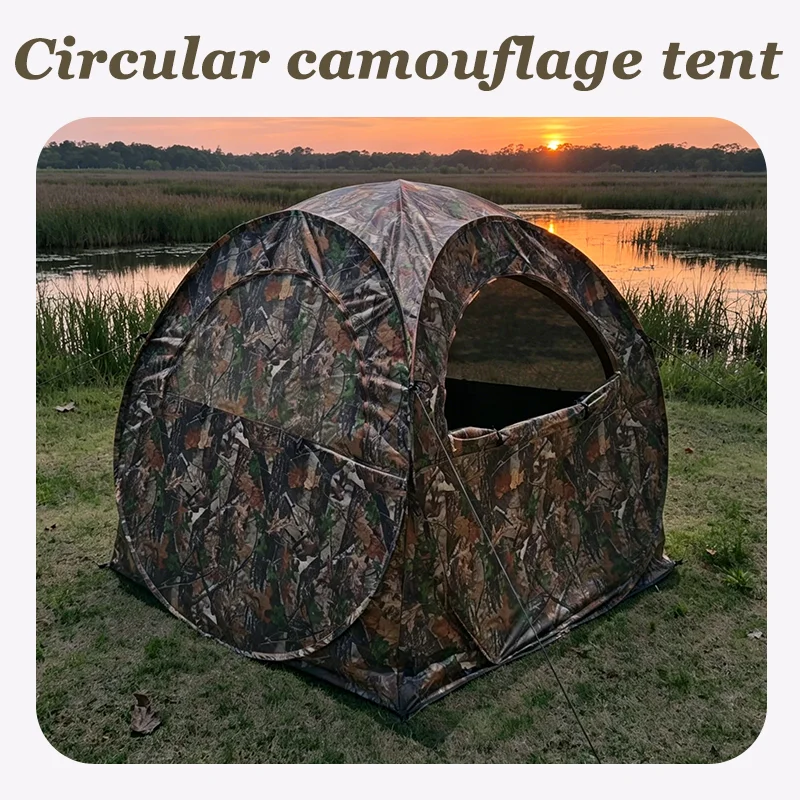 Outdoor Hunting Blinds - Okrągła, składana kryjówka myśliwska w kamuflażu,