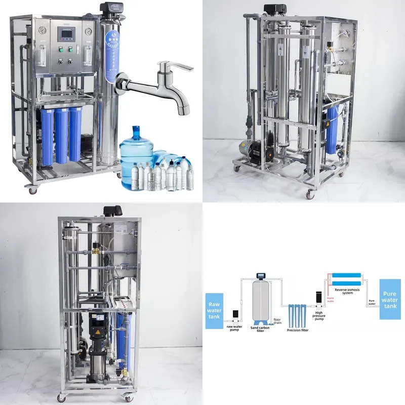 New 500L H 3200gpd Reverse Osmosis Hydroponics System for Commercial Bottled Water Plants with Controlled Treatment Equipment