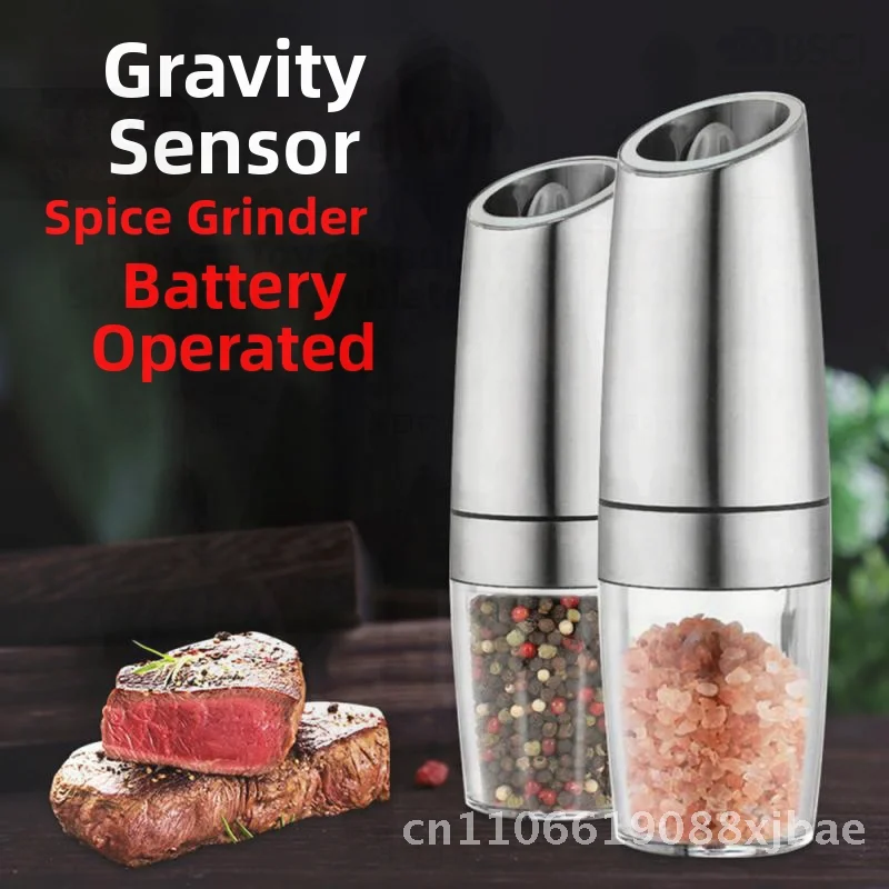 

Электрическая мельница для перца из нержавеющей стали с датчиком гравитации, автоматическая индукционная мельница для специй для кухни
