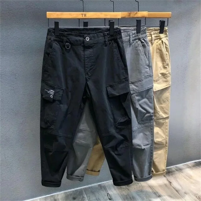 

Outdoor Men's Casual Workwear Trousers Spring Autumn Cotton Cargo Pants Wear Resistant Loose Fit mid Waist Summer Faion