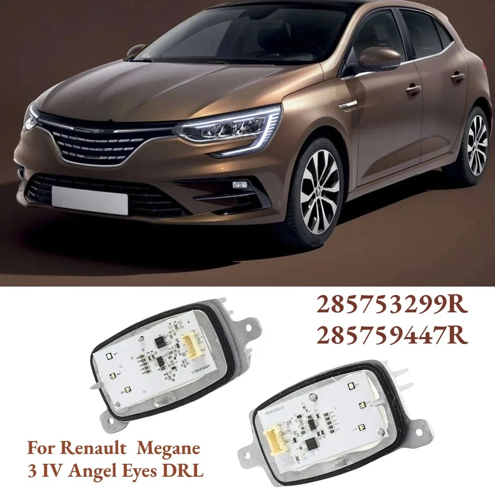 

White Lightsource Daytime Running Lights Modules 285753299R 285759447R For Renault Megane 3 IV Angel Eyes DRL