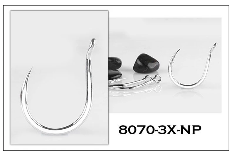 BKK Jigging-Haken aus Hochkarbon-Stahl 8070-3X-NP, Superscharfe Salzwasser-Angelhaken für Großwildfischerei – Detail 3