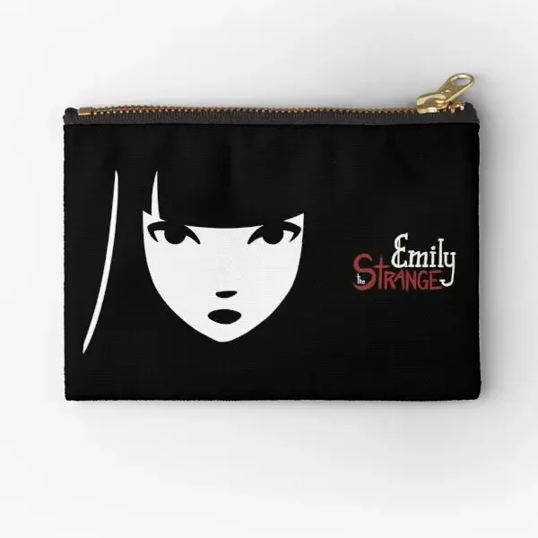 Emily The Strange Emily Is Face  Zipper Pouches Bag Money Storage Pocket Wallet Women Coin Underwear Key Packaging Panties Pure