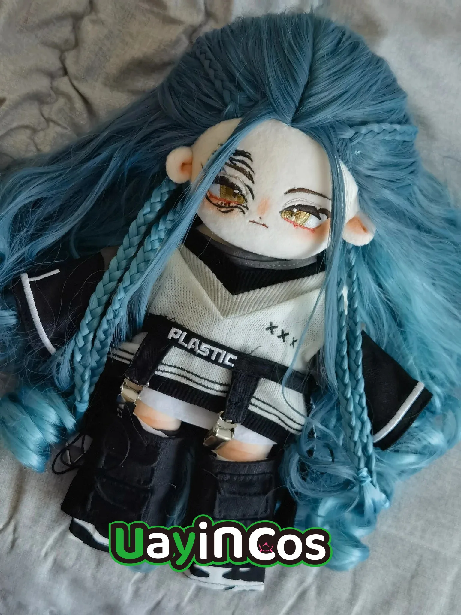 Anime yan guo xi liang Angel Princess Fairy Girl Blue Wig Hair Stuffed 30cm Long legs Plushies Plush Cotton Doll Body Toy For Ki