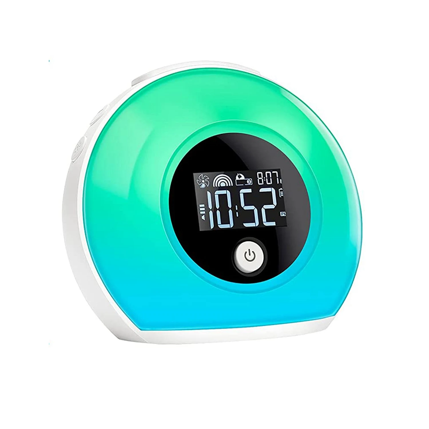 BHTS-Night Light Alarm Clock Bluetooth Speaker 5 Colors Wake Up Light Alarm Clock Bedside Colorful LED Digital Clocks Player