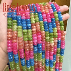 Natural Stone Colorful Tourmaline Jades Rondelle Abacus Beads Loose Beads for Jewelry Making DIY Bracelet Necklace 5x8mm 15