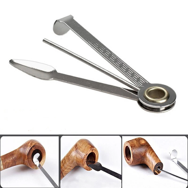 Multifunctional 3in1 Stainless Steel Smoking Tobacco Pipe Cleaner Cleaning Tool Smoking Accessories Weed Accessories